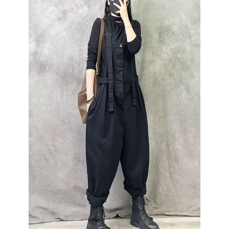 サロペット レディース ゆったり オーバーオール 原宿系 ファッション ワイドパンツ ワークパンツ 体型カバー レトロ カジュアル ズボン 大きいサイズ ゆるだぼ 春 秋 オールインワン