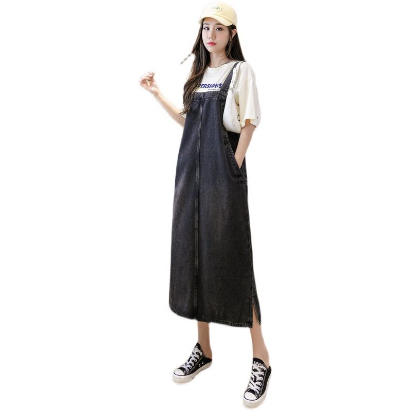 ジャンパースカート デニム レディース ロング丈 Aライン ゆったり 体型カバー サロペットスカート マキシ丈 吊りスカート 大人 カジュアル 可愛い おしゃれ 春 夏 秋 20代 30代 40代 5