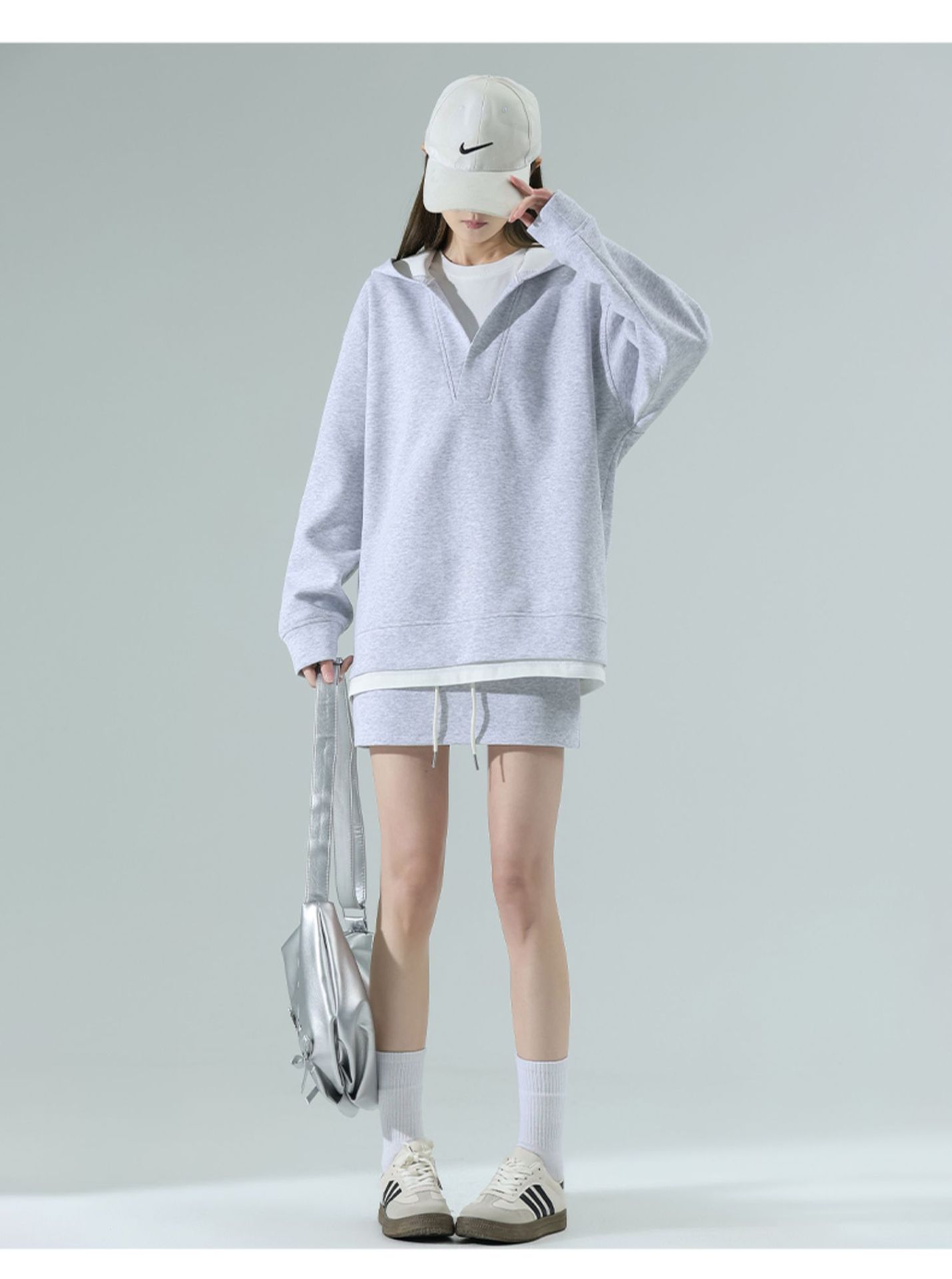 セットアップ レディース 厚地の外套大きさ フーディー 汗水上下仕掛ける 女子大生 トップス ボトムス 2点仕掛ける 分科大学表現スタイル ワンマイルウェア ホンブルグ帽 汗水 通学 デイリー ルーズフィ