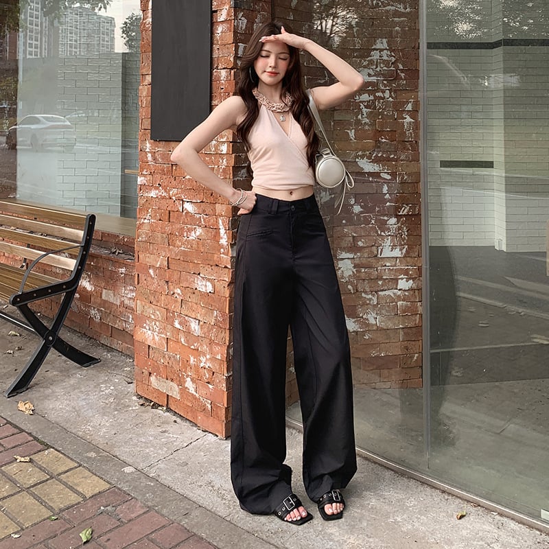 ワイドパンツ レディース ハイウエスト ストレート ロング丈 脚長 着痩せ ゆったり カジュアル オフィス 通勤 春 秋 ボトムス ズボン 無地 体型カバー おしゃれ 柔らかい 美脚 きれいめ ロング