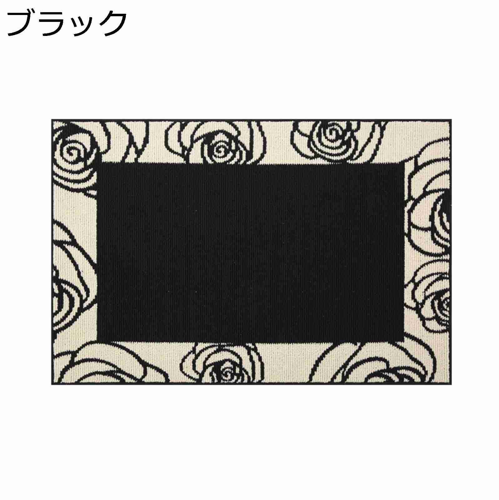 玄関マット 滑り止め バラ柄 黒 泥落としマット 耐磨耗性 汚れにくい 抗菌防臭 丸洗い お手入れ簡単 ドアマット キッチンマット 室内 屋外 廊下 エントランス インテリア 一年中使える モダン 長方形|Nartooston