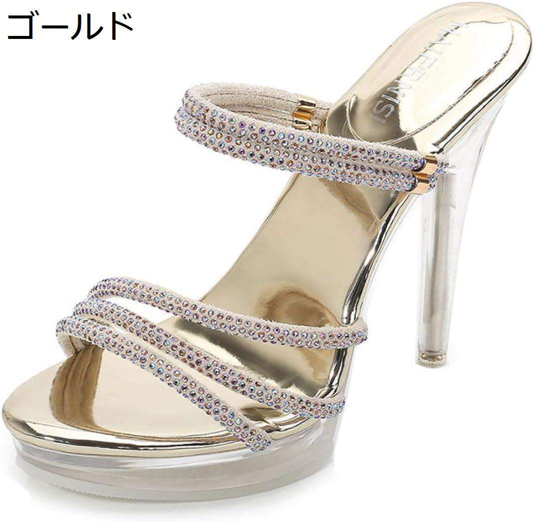 厚底ミュール レディース ミュールパンプス ミュールサンダル ピンヒール オープントゥ ハイヒール 歩きやすい おしゃれ 美脚 プラットフォーム グリッター キラキラ 透明 10センチヒール バブーシュ 婦人靴 パーティー｜Nartooston