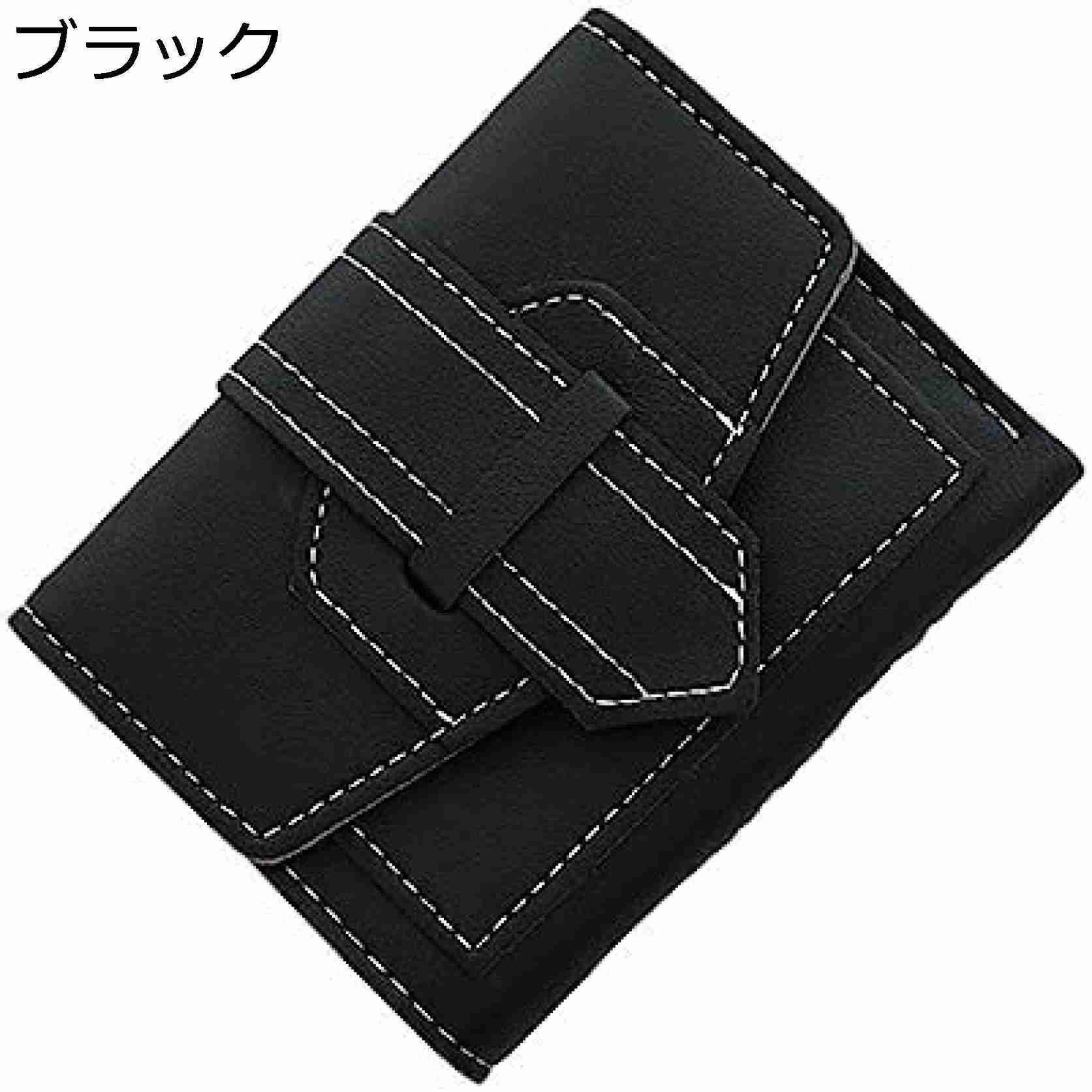 ウォレット レディース 財布 小さい 三つ折り 無地 ボタン 大容量 小銭入れ カード入れ 多機能 取り出しやすい 軽量 薄い コインケース PUレザー バレンタイン シンプル おしゃれ ギフト ブラック｜Nartooston