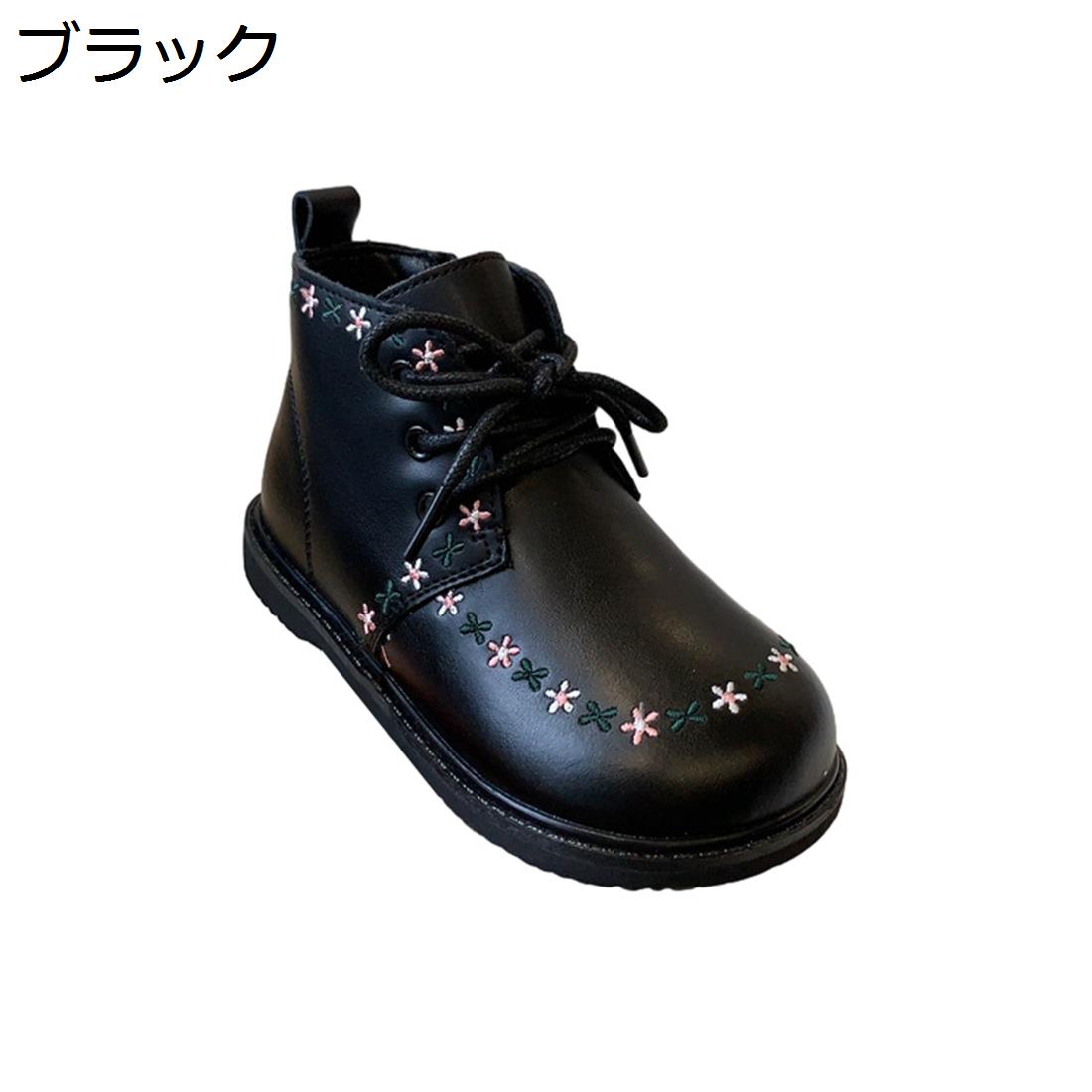 キッズブーツ 女の子 秋冬 キッズシューズ 子供靴 ショートブーツ おしゃれ かっこいい 花柄 裏起毛 暖かい 歩きやすい 履きやすい 防寒保温 滑り止め ガールズブーツ 通園 通学 七五三 クリスマス｜Nartooston