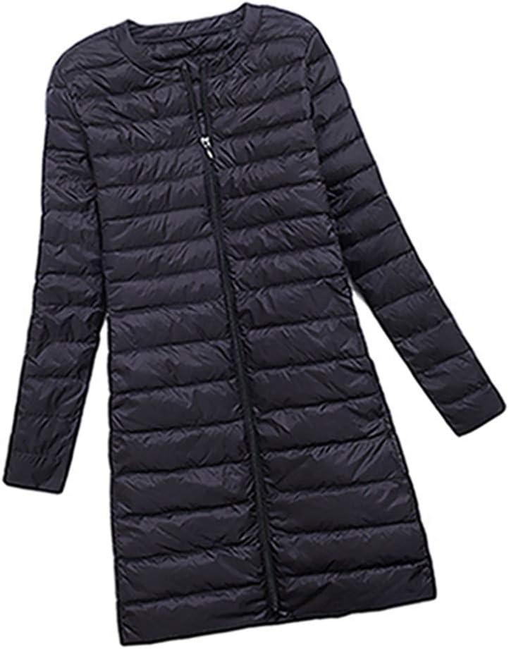 ダウンジャケット レディース あったか 暖かい アウター コート ジャンパー ジャケット 上着 秋 冬 服 軽量 薄手 ライトダウン 羽毛 フェザー 持ち運び 防寒 ギフト 中長コート 防寒着｜Nartooston