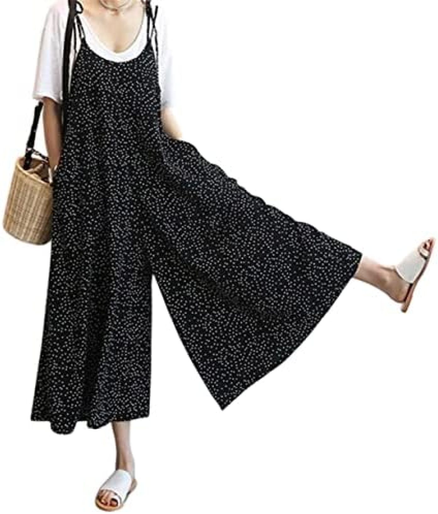 サスペンダー ワンピース パンツ レディース サロペット オーバーオール パンツ オールインワン ワイドパンツ ロングパンツ サスペンダー ワンピース ガウチョパンツ カジュアル ゆったり 体型カバー|Nartooston