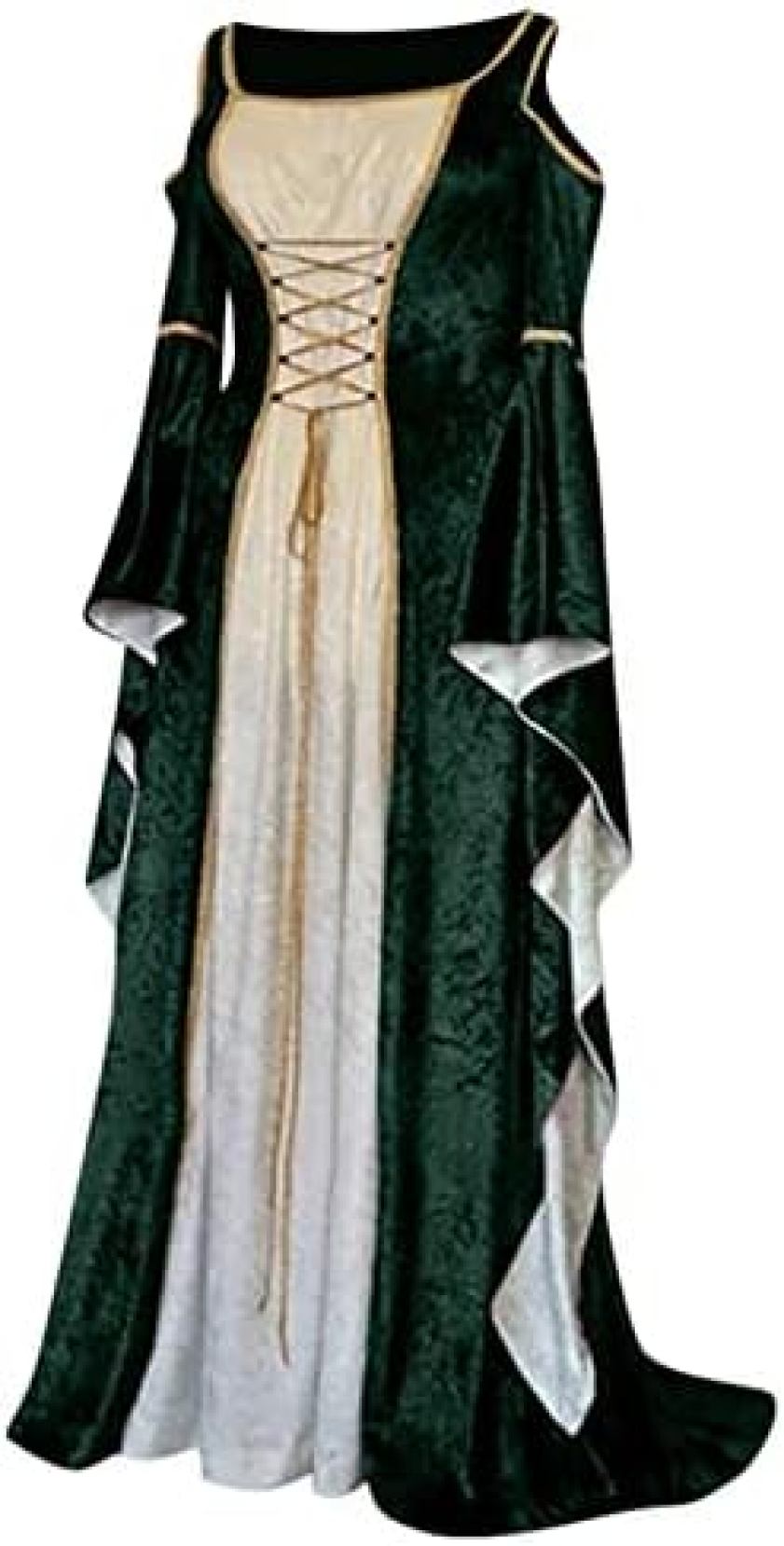ワンピース レディース ゴシック 長袖 ロングドレス リボン レース フレア 上品 中世 仮装 ゆったり 体型カバー 無地 病み可愛い 文化祭 イブニングドレス 学園祭 ステージ 撮影｜Nartooston