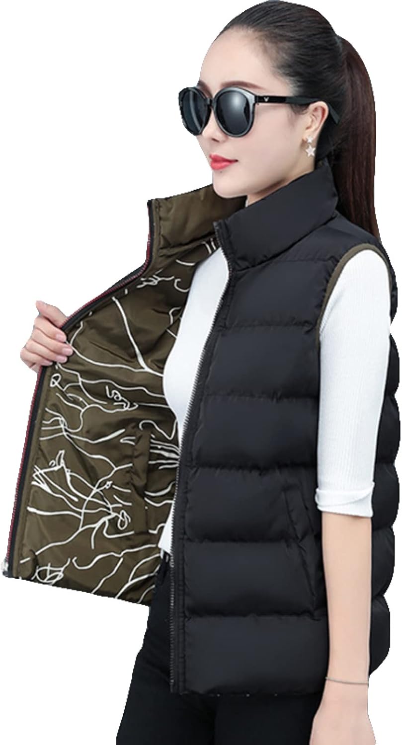 ダウンジャケット 中綿ジャケット ベスト ダウンベスト ファッション 冬服 ショート アウター 両面着 着痩せ 厚手 防風 防寒 保温 黒 軽量 暖かい 秋物 冬物 アウトドア 普段使い 袖なし スタ|Nartooston