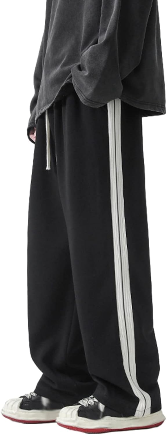 スウェットパンツ メンズ ロングパンツ 大きいサイズ おしゃれ ワイド ジャージズボン お肌に優しい ゆったり ストレート 通気性 汗染み防止 韓国 ストライプ カジュアルパンツ 耐摩耗性 ストリート｜Nartooston