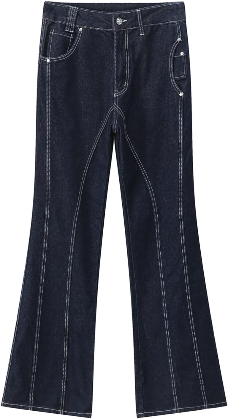 フレアパンツ デニムパンツ メンズ シューカット ブーツカット ベルボトム ジーンズ 細身 Ｇパン 脚長 おしゃれ ハイストリート ゆったり ウォッシュ加工 パッチワーク カジュアル ロングパンツ モ｜Nartooston 18,164円