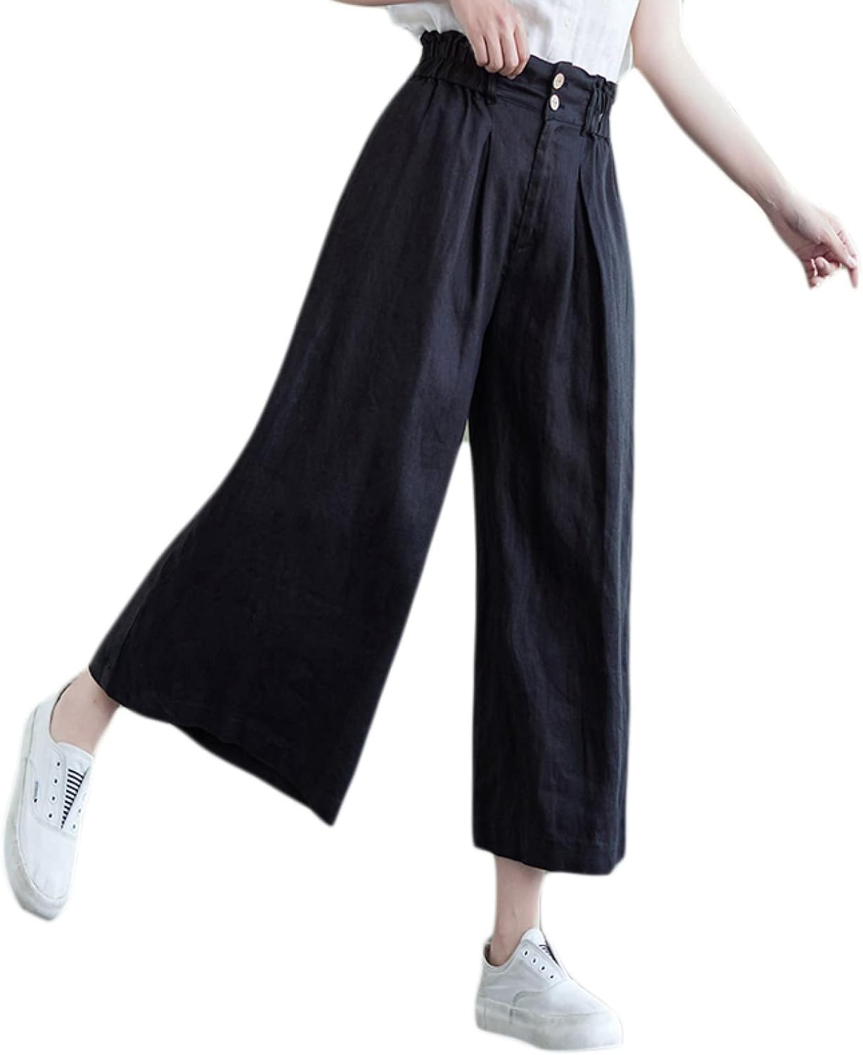 ワイドパンツ レディース ガウチョパンツ フレアパンツ ポケット付き ハイウエスト 大きいサイズ 白 ベージュ 黒 シンプル 快適 低身長 高身長 レディースパンツ おしゃれ パンツ 7分丈 春 夏｜Nartooston 11,933円
