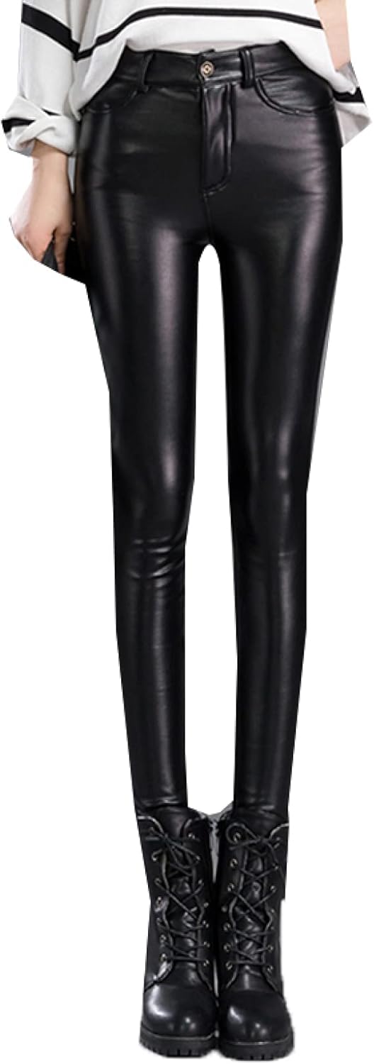 ロングパンツ レザーパンツ レディース フェイクレザー ストレッチ ハイウエスト セクシー 締めつけ感が少なく 心地よいフィット フィット感 きれいなヒップライン シワになりにくい ソフト スキニーパ｜Nartooston