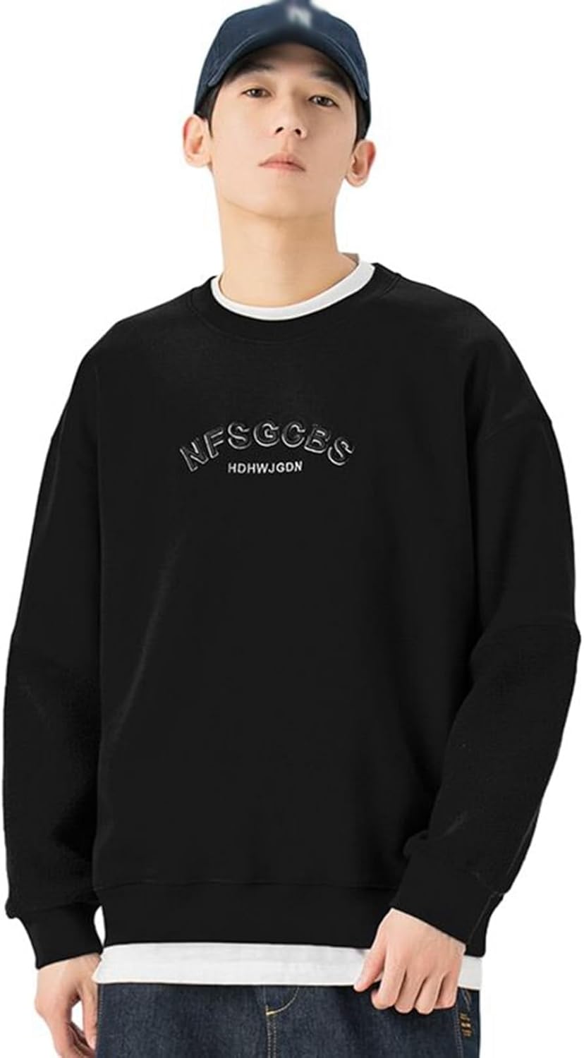 フルオーバー 英字 ボア付き 長袖 トレーナー メンズ パーカー 丸首 Tシャツ ビックシルエット トレーニングウェア 春秋冬 汗染み 薄い ファッション 普段使い アウトドア ジョギング｜Nartooston