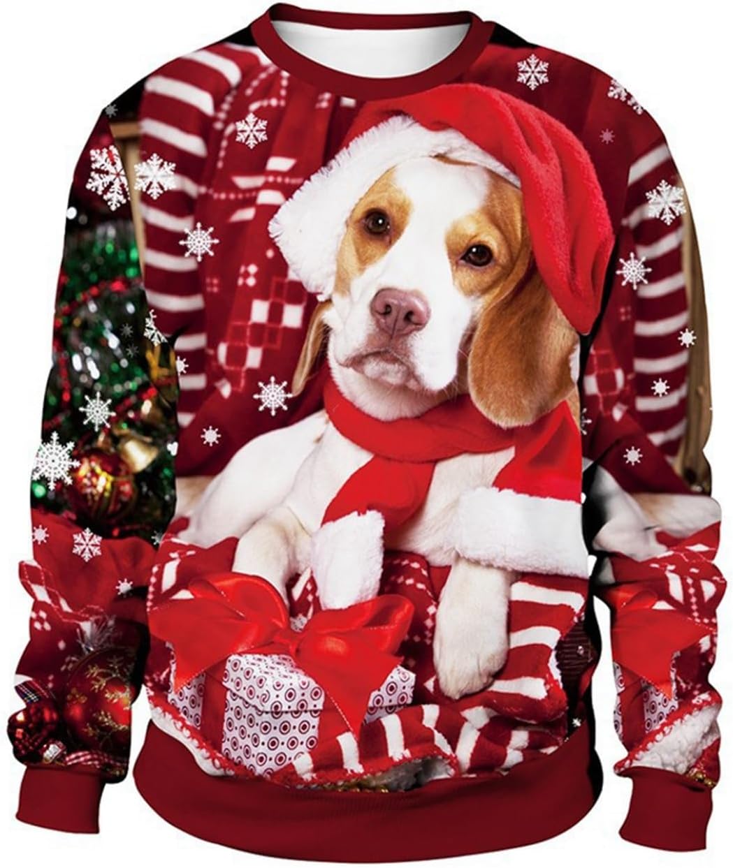 トレーナー サンタ柄 メンズ クリスマス 秋冬服 ロングtシャツ 親子 スウェット ゆったり 長袖 カットソー 丸首 プルオーバー 伸縮性 薄手 快適 かっこいい カジュアル ストリート 散歩 贈り物｜Nartooston