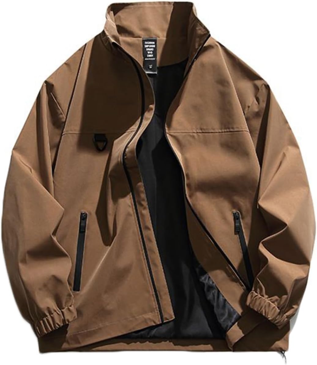 マウンテンジャケット 登山服 アウター メンズ ジャケット シンプル ジャンパー カジュアル 軽量 薄手 スタジャン 防風 立ち襟 春秋 ジップアップ ブルゾン かっこいい ゆったり 大きいサイズ｜Nartooston
