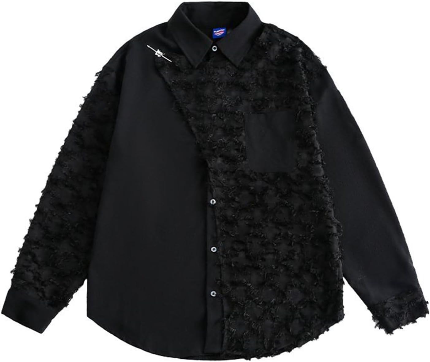 シャツ メンズ ジャケット スプライス ダメージ加工 パッチワーク アメカジ シャツジャケット 長袖 折り襟 コンフォート アウトドア 上着 トップス シンプル 職場 通勤 春夏秋冬 男性 お洒落 流｜Nartooston