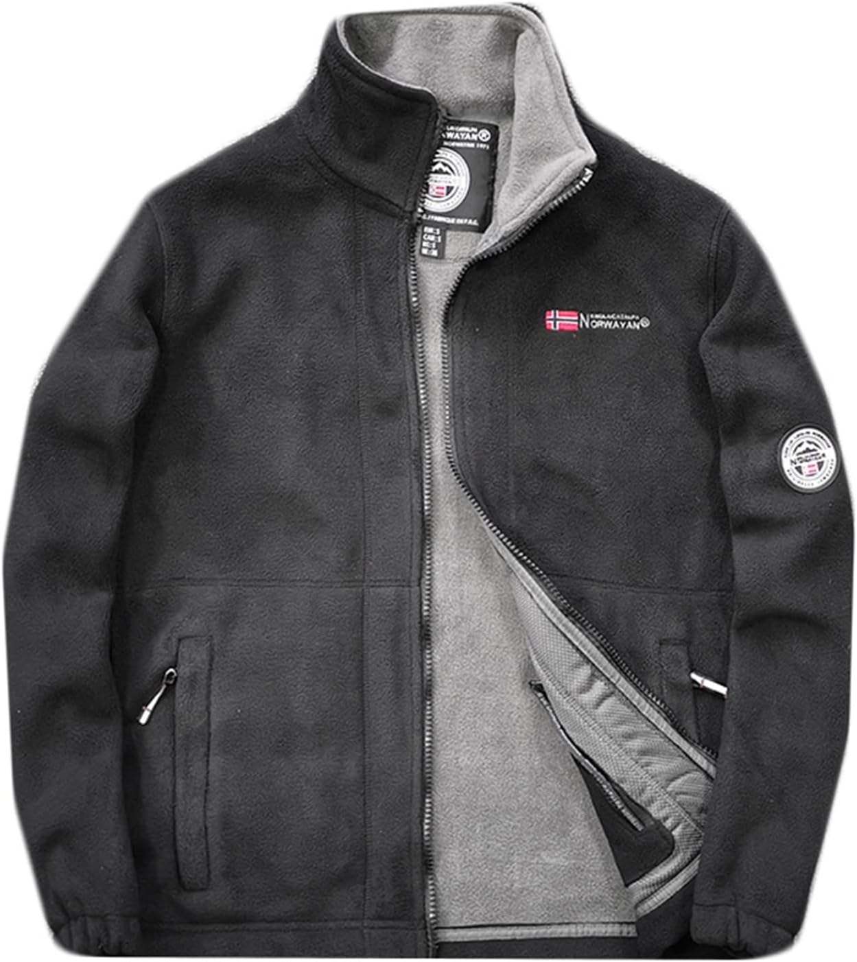 防寒着 メンズ ジップアップブルゾン ジャケット フリースボア 裏起毛 コート 立ち襟 厚手 秋冬服 保温 あったか スタジャン スタジアムジャンパー 会社 紳士服 オフィス 通勤 お父さん|Nartooston
