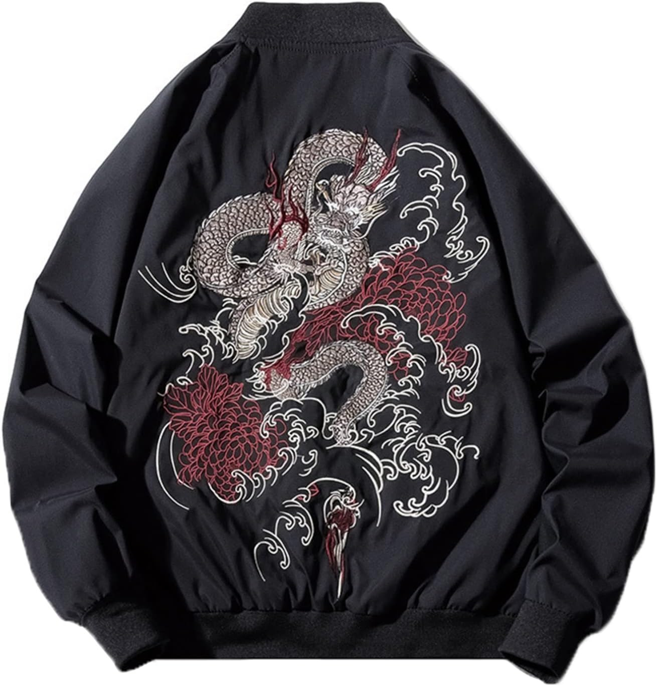 刺繍 スカジャン 龍 和柄 ジャケット メンズ 横須賀 おしゃれ ブルゾン スタジャン 薄手 カジュアル MA-1 フライトジャケット 長袖 春秋 ジャンパー ストリート ライダース 原宿風 アウトド｜Nartooston