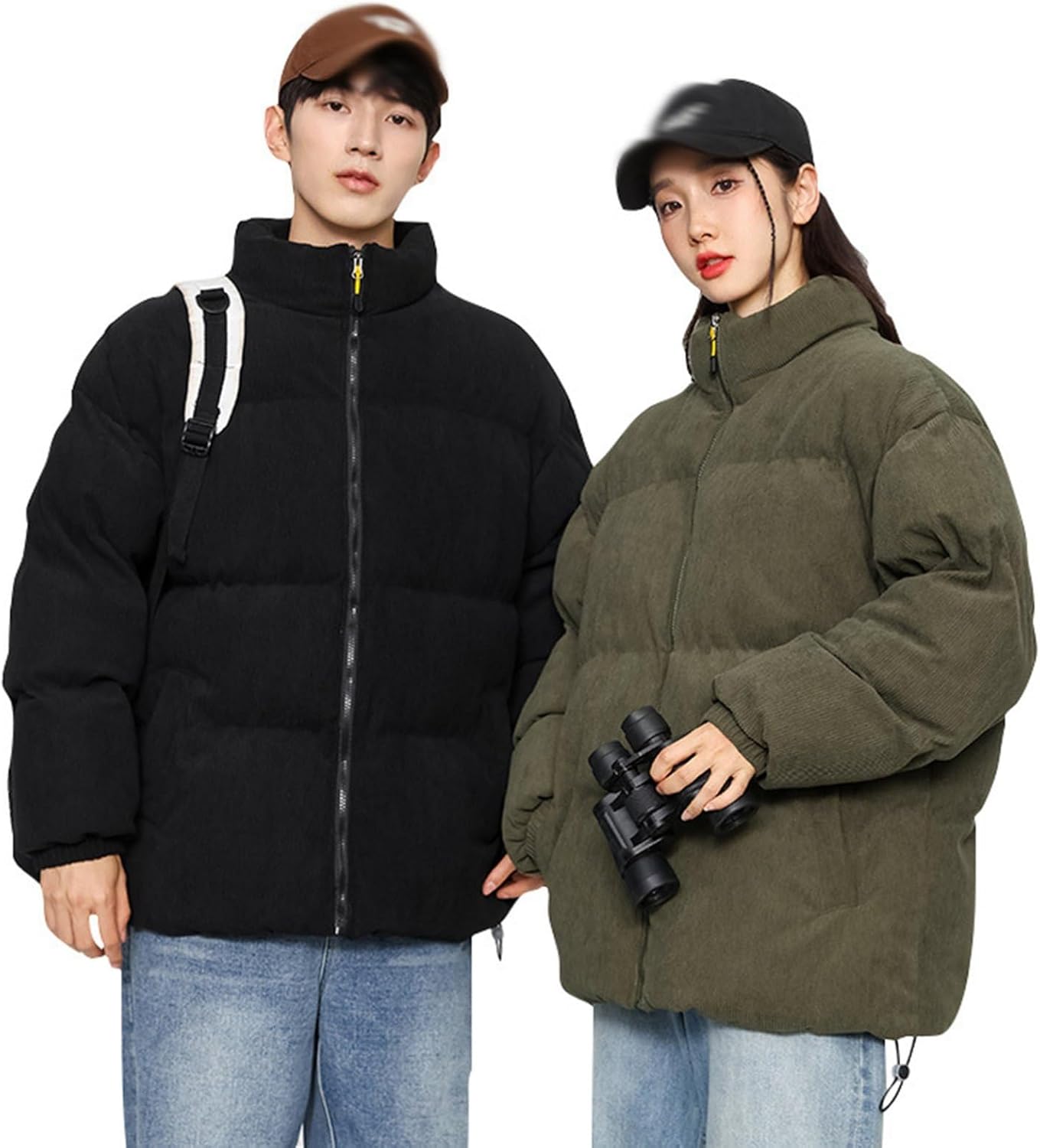 コーデュロイ 中綿ジャケット メンズ 厚手 冬 モコモコ 綿服 立ち襟 ブルゾン あったか 防寒着 冬物 アウター シンプル ゆったり カジュアル 男女兼用 おしゃれ 普段着 アウトドア 通勤 通学|Nartooston