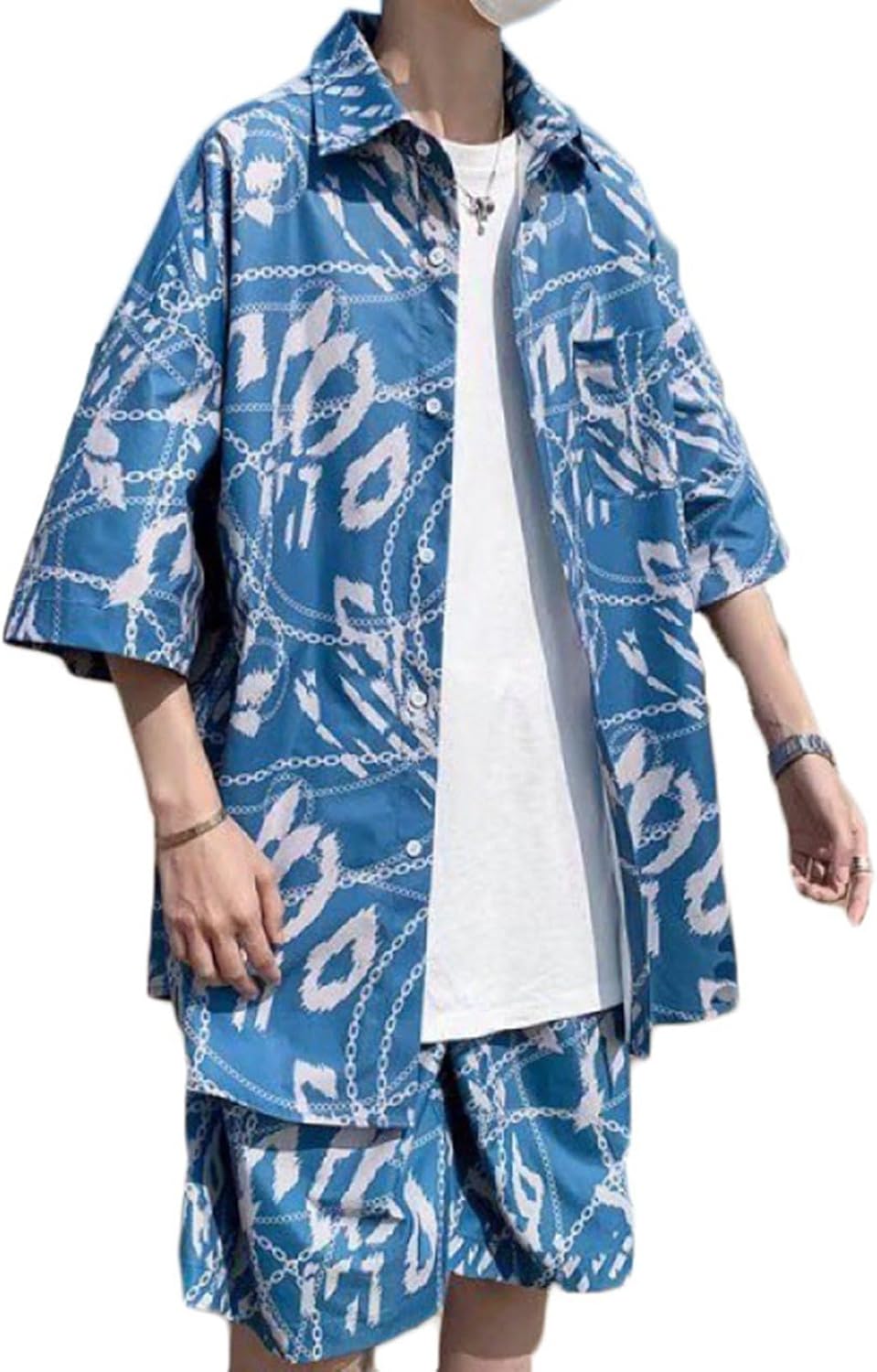 ビーチシャツ メンズ 総柄 夏服 アロハシャツ ショートパンツ 2点セット 半袖 ハワイアン 日焼け防止 カジュアル 涼しい 羽織り 通気速乾 プリントシャツ おおきいサイズ 旅行 アウトドア 夏祭り｜Nartooston 9,912円