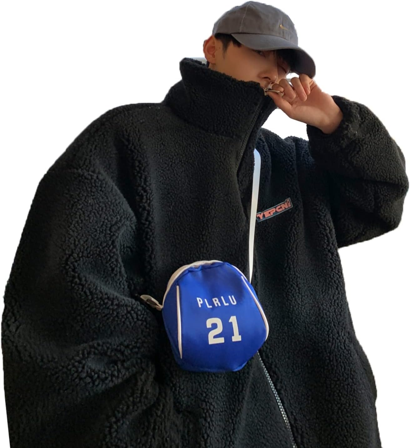 ボアブルゾン 冬服 メンズコート ジャケット 絞り染め オーバーサイズ ハイネック ジップアップ 前開きパーカー 厚手 保温 防寒 あったか カジュアル ファッション 韓国風 原宿風 着痩せ|Nartooston