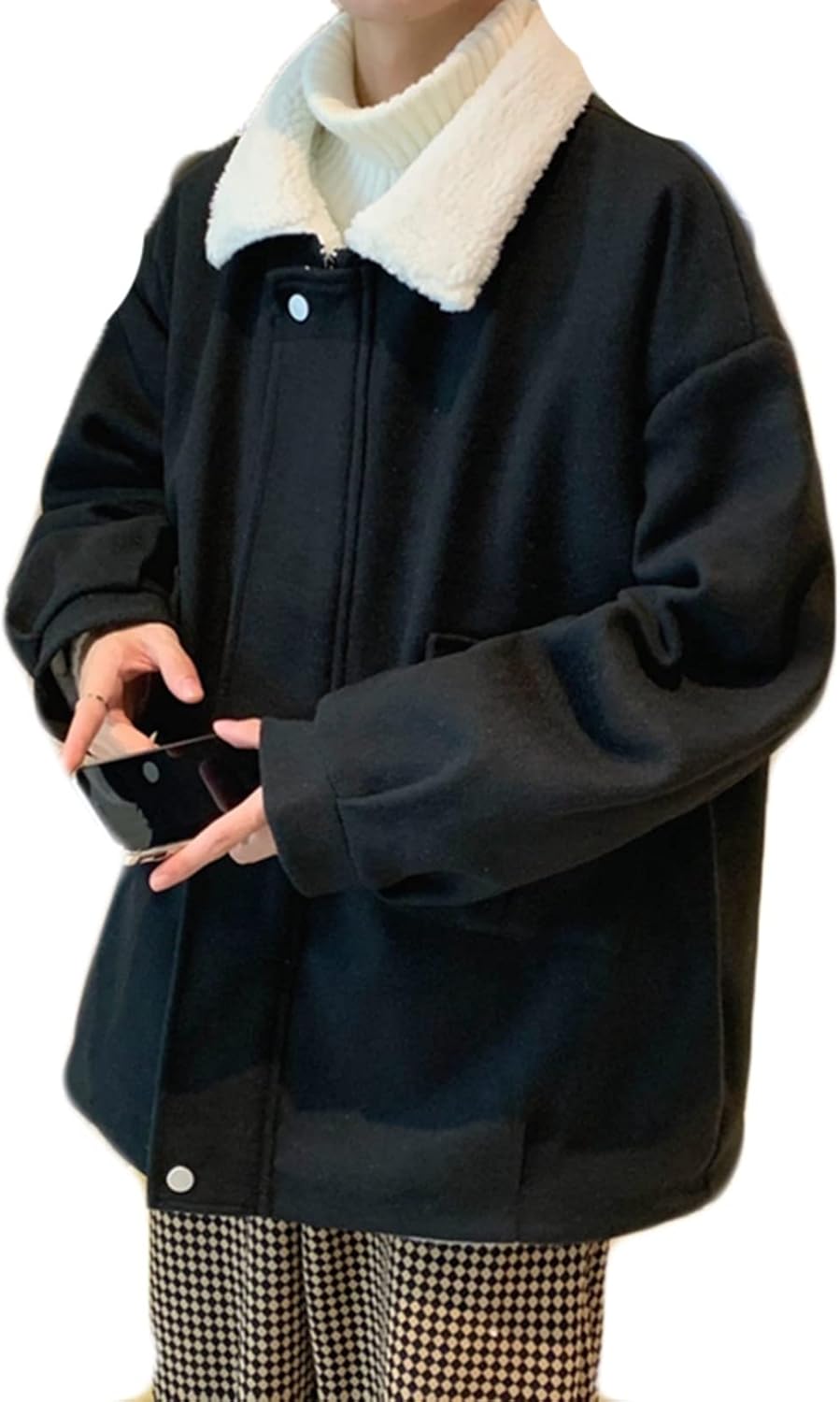 ジップアップブルゾン フリースボア メンズジャケット コート メンズ 無地 ユニセックス 防寒用 秋 冬 モコモコ 起毛 ジャンパー スタジャン 保温 厚手 ファッション カジュアル 会社 学生|Nartooston