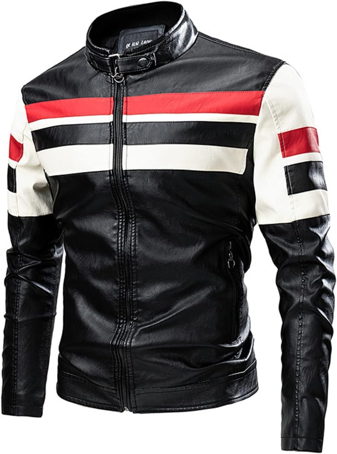 秋服 レザージャケット ライダースジャケット PU革ジャン メンズ 立ち襟 バイカラー 細身 カジュアル ブルゾン 薄手 防風 ジッパー アウター 大きいサイズ トップス バイクジャケット バイカー|Nartooston