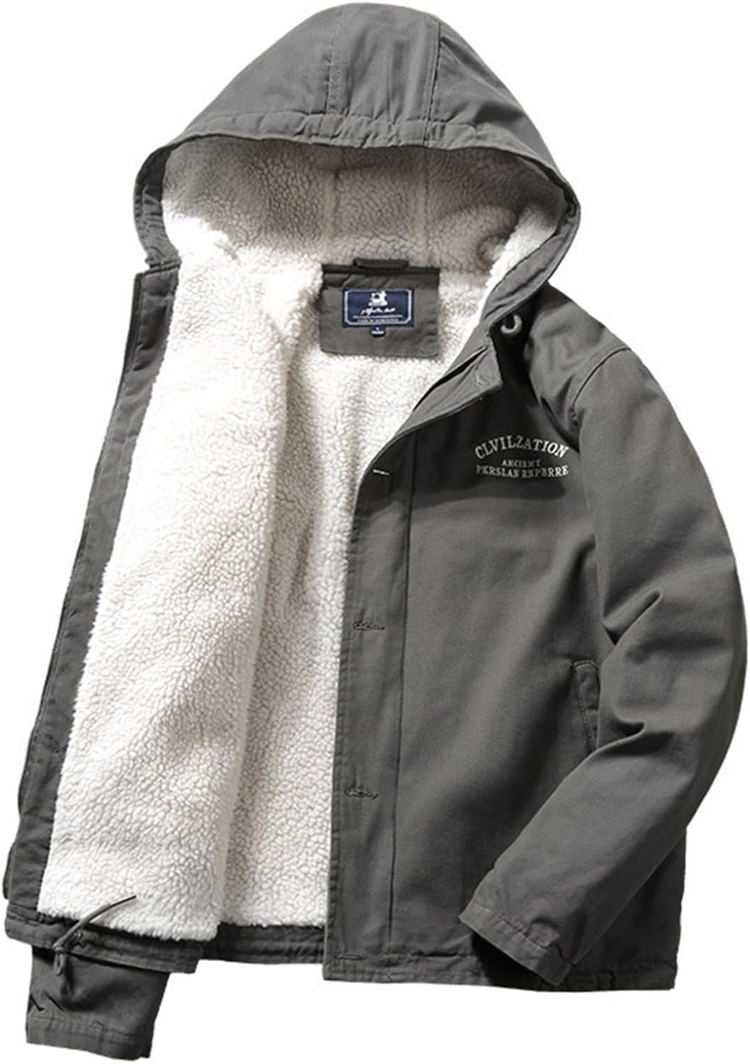 裏ボアジャケット メンズ フード付き コットン ジャンパー 中綿 カーゴジャケット 冬服 厚手 アウター 秋冬 カジュアル 防風 保温性 トップス 綿服 日常 アウトドア ビジネス ハイキング 男性用|Nartooston