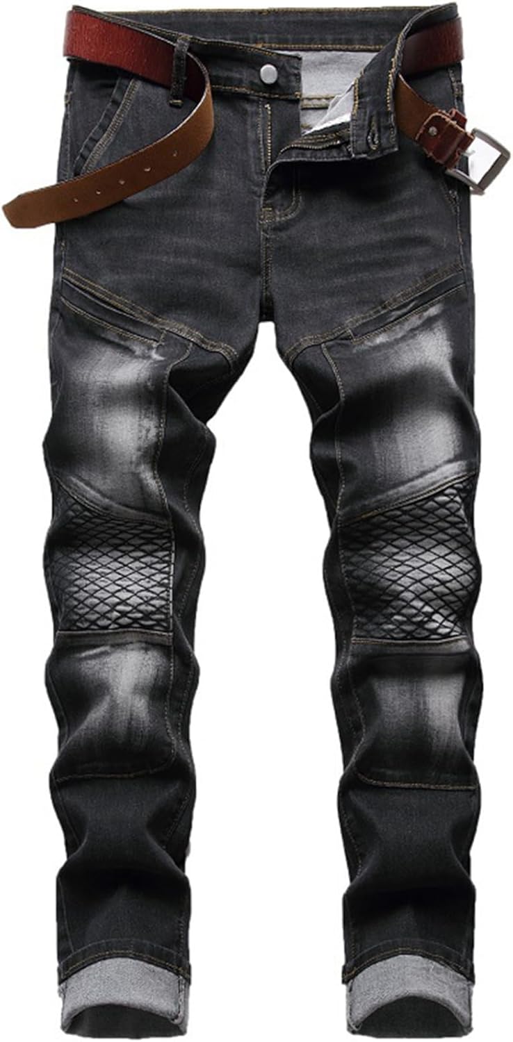ジーンズパンツ デニムパンツ 細め ストレッチ メンズ ロングパンツ ギャザー ウォッシュ加工 大人 男子 ファッション hiphop系 厚手 ストリート 春夏秋 復刻 アメカジ 軽量 ファッション｜Nartooston