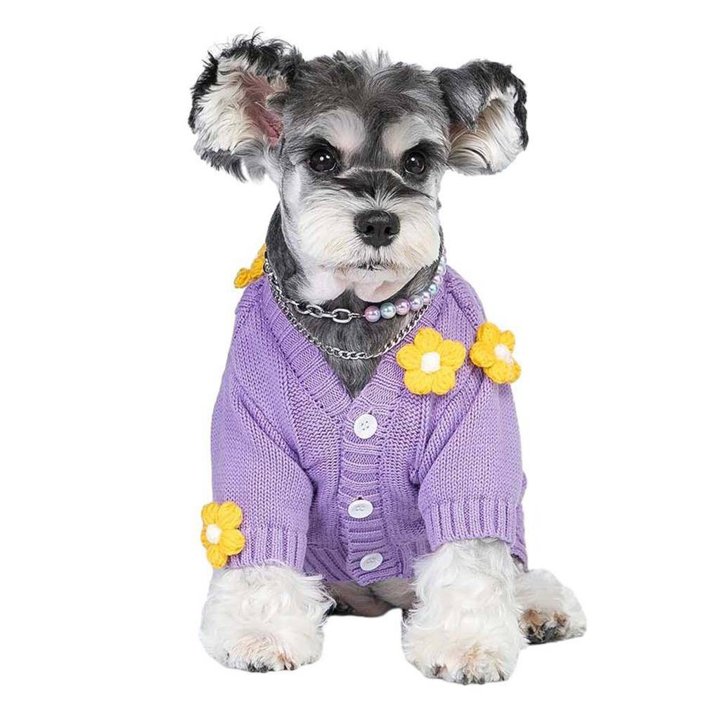 ペット服　秋冬　セーター　犬服　ドッグウェア　ニット　カーディガン　毛糸　厚手　秋冬服　犬猫洋服　猫服セーター　伸縮性あり　防寒　保温　柔らかい　小中型犬　洋服　お出かけお散歩｜Nartooston