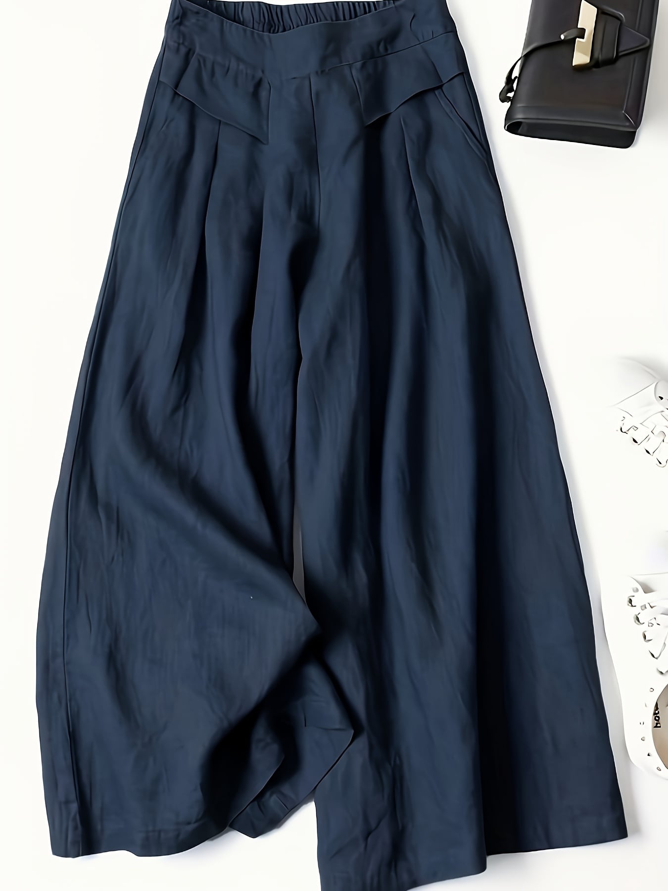 【美脚】 ワイドパンツ レディース ハイウエスト タックパンツ ボトムス ガウチョ ズボン ロング丈 きれいめ スラックス ストレートパンツ とろみ 落ち感 脚長 体型カバー 着痩せ 細見え ウエストゴム 楽ちん 洗える シワになりにくい オフィス 通勤 OL ママコーデ｜Nartooston