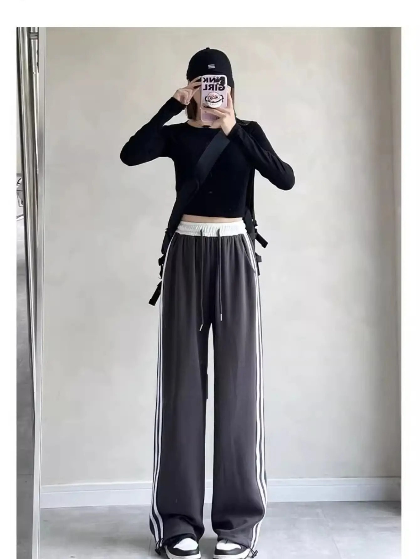 【脚長効果】スウェットパンツ レディース ワイドパンツ サイドラインパンツ ジャージ 下 ハイウエスト ズボン トラックパンツ ライン入り 運動着 スポーツ カジュアル 部屋着 ルームウェア ウエストゴム ドロスト 体型カバー 着痩せ 細見え 楽ちん 韓国 春 夏 秋 冬｜Nartooston