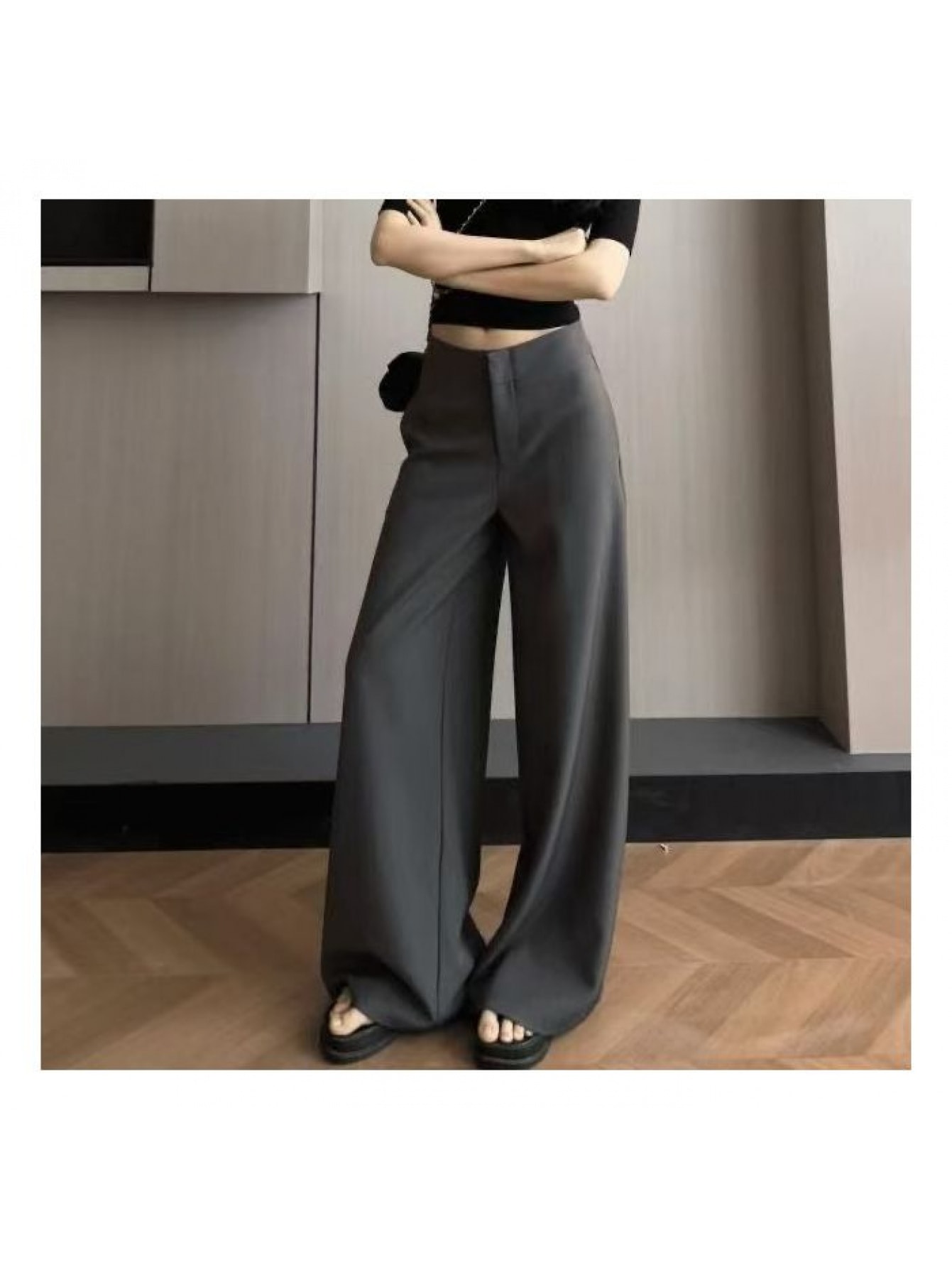 【美脚&times;脚長】 ワイドパンツ スラックス レディース ハイウエスト ストレートパンツ ズボン ロング ボトムス センタープレス タックパンツ 太め ゆったり 体型カバー 着痩せ 細見え 楽ちん オフィス 通勤 OL きれいめ カジュアル フォーマル 参観日 春 夏 秋 冬 韓国｜Nartooston