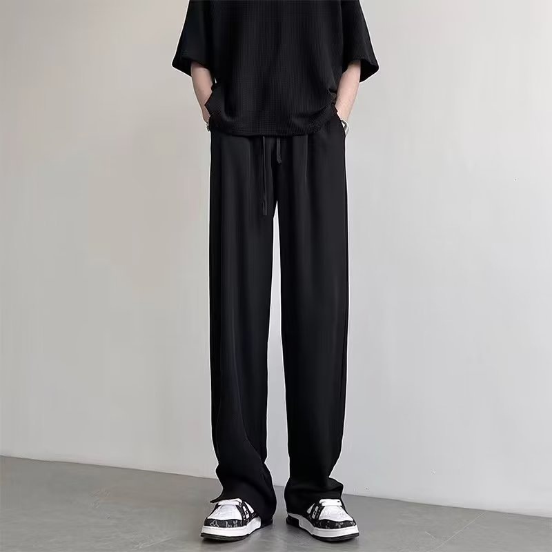 ワイドパンツ メンズ 春夏 ソフトワイド スラックス ジップパンツ ストレート 裾ファスナー ビジカジ ストレッチ