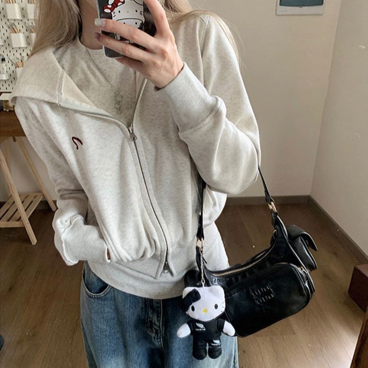 ジップアップ パーカー レディース Wジップ ショート丈 ファッション スウェット クロップド フード付き 前開き アウター トップス カジュアル 痩せ見え ゆったり 春 秋 冬 オートミール