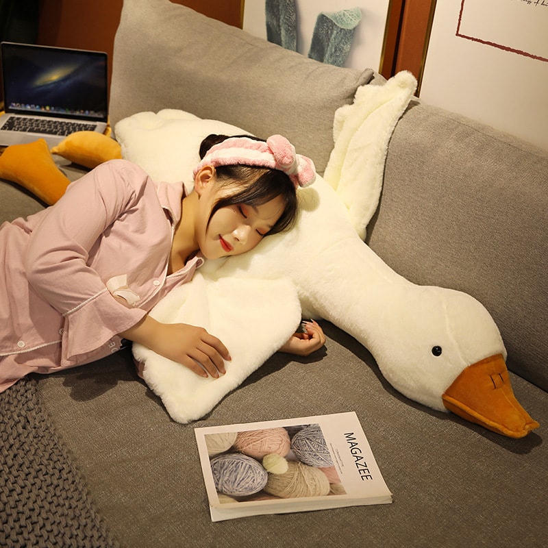 ぬいぐるみ 抱き枕 大きい 特大 アヒル ガチョウ 添い寝まくら もちもち ふわふわ クッション 特大ぬいぐるみ 癒し系 動物 抱きまくら 巨大 ビッグサイズ ロング 長い おもちゃ 贈り物 出産祝い｜Nartooston
