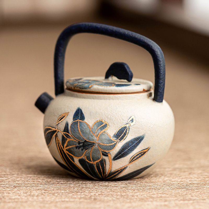 急須 土瓶 瀬戸もの ティーポット 今めかしい 茶器 きゅうす 百合 花柄 墨付き さ百合 和風 和今めかしい 焼き物 粗陶 持ちお手掛け 茶こし付き添い人 ストレーナー 中国茶 煎茶 緑茶 ほうじ茶 茶の葉 お客さん用 おもてなし 住み処用 差し上げ物 差し上げ物 差し上げ物 呉れて遣る品 母の日 父の日 敬老の日