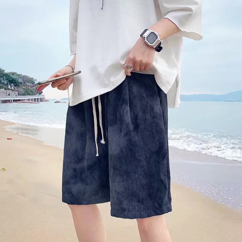ショートパンツ メンズ ハーフパンツ 夏 ワイド ゆったり 短パン 5分丈 無地 ファッション コーデュロイ カジュアル ストリート ウエストゴム 紐 夏服 大きいサイズ オシャレ 涼しい ボトムス