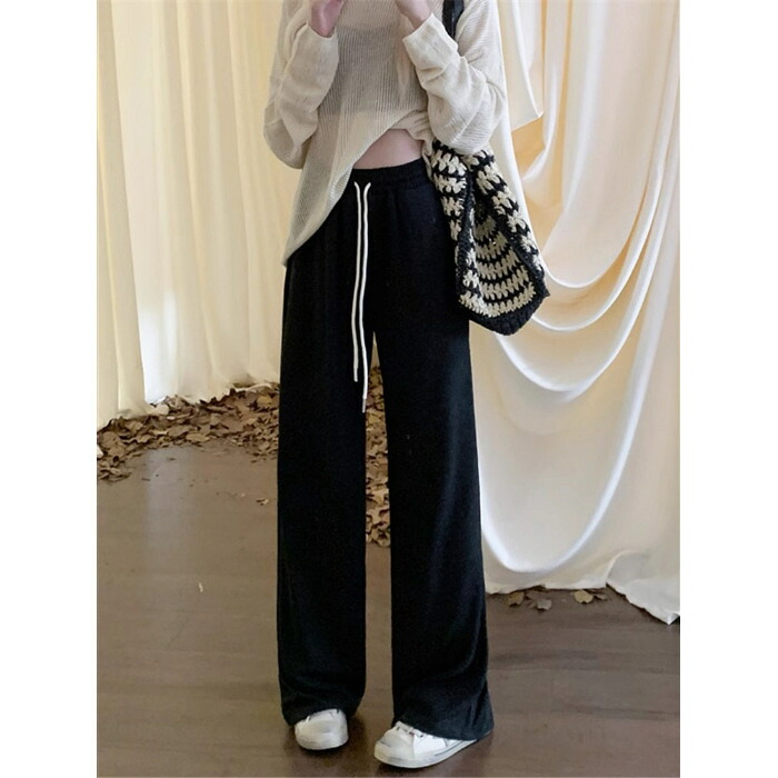 スウェットパンツ レディース ワイドパンツ ハイウエスト ストレート ゆったり ズボン ジャージ ロングパンツ カジュアル 部屋着 ルームウェア イージーパンツ おしゃれ 運動着 春 秋 冬 グレー