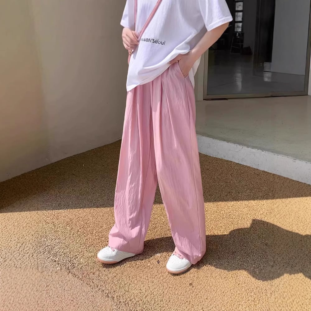 ワイドパンツ レディース 春夏 接触冷感 ハイウエスト 美脚 ロングパンツ イージーパンツ ガウチョパンツ 落ち感 きれいめ ゆったり 体型カバー カジュアル 涼しい 快適 無地 通勤 部屋着 ホワイ