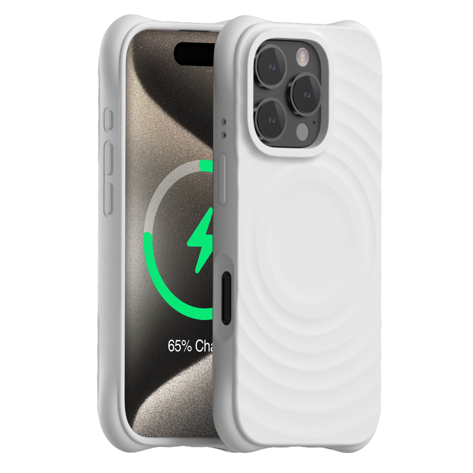 iPhone16ProMax 対応 ケース 磁石対応 波紋デザイン うねうね iPhone16promax スマホケース 液体シリコン 耐衝撃 ワイヤレス充電対応 指紋防止 擦り傷防止 おしゃれ かわいい 携帯カバー 全面保護 柔らかい