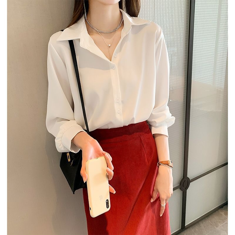 ブラウス レディース 長袖 事務服 トップス 通勤 オフィス ワイシャツ きれいめ とろみシャツ 襟付き 上品 ゆったり 無地 カジュアル 大きいサイズ 春 秋 冬 おしゃれ かわいい しわになりにく