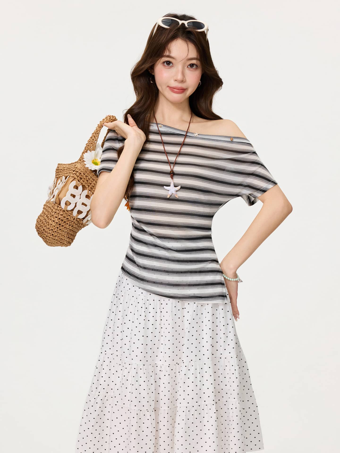 オフショルダー カットソー レディース 半袖 トップス ワンショルダー 斜め襟 スリム タイト 夏服 涼しい シアー 透け感 薄手 ストレッチ 伸縮性 柔らかい 着痩せ 体型カバー おしゃれ 大人 可