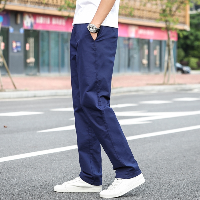 チノパン メンズ ロングパンツ 綿100% ストレート スラックス カジュアル ビジネス ズボン 吸汗速乾 蒸れない 美脚 シルエット 清潔感 紳士 秋 冬 春 夏 通勤 通学 無地 ボトムス