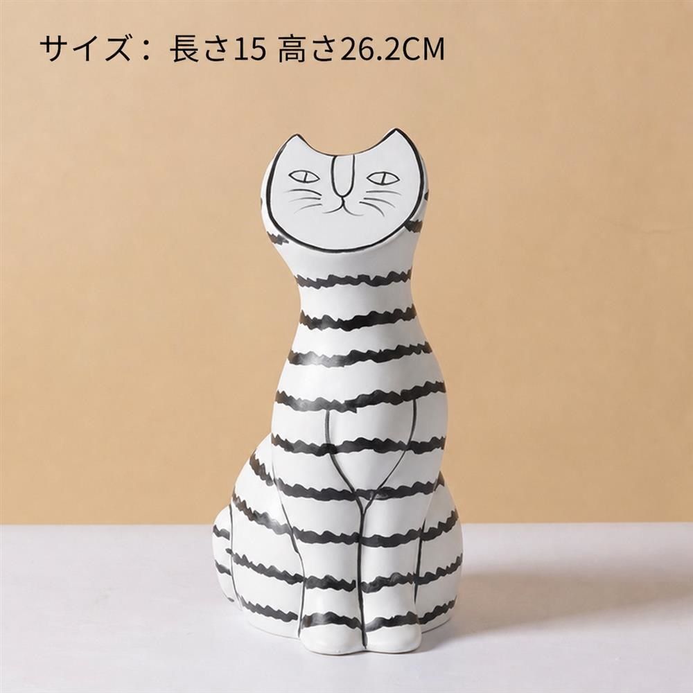 【北欧風オブジェ】猫 飾りつけ 今めかしい ねこ 猫 猫 瀬戸もの風 雑貨 室内装飾 飾りつけ 間借り人 しましま モノクローム 一本調子 今めかしい 工芸 分かりやすい顔 部屋の入り口 リビング テレビ受像機台 事務机 棚 卓上 新やって行く 造営祝賀会 差し上げ物 差し上げ物 猫猥りがましい 自己同一性的