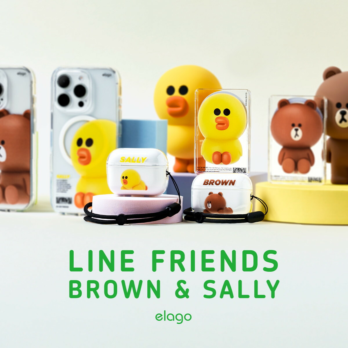 AirPodsカバー ラインフレンズ Line Friends Elago Mini Case for AirPods Pro - Fun Styles