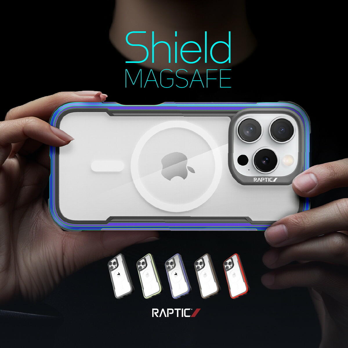 iPhone 16 Pro Max ケース クリア MagSafe 対応 耐衝撃 米軍 MIL規格 スマホケース アルミ フレーム マグセーフ スマホカバー [ iPhone16ProMax アイフォン 16 プロマックス 対応 ] RAPTIC Shield MagSafe