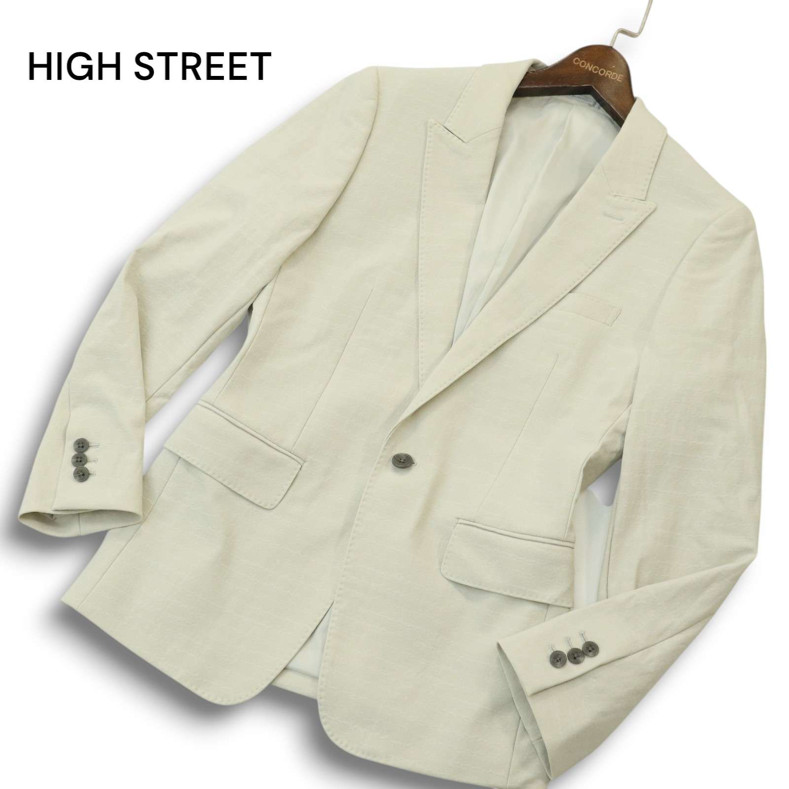22SS★ HIGH STREET 御機嫌表どおり 通年 4WAY バーク柄★ 伸ばすこと まっ盛りラペル 1B テーラード 上衣 Sz.S メンズ