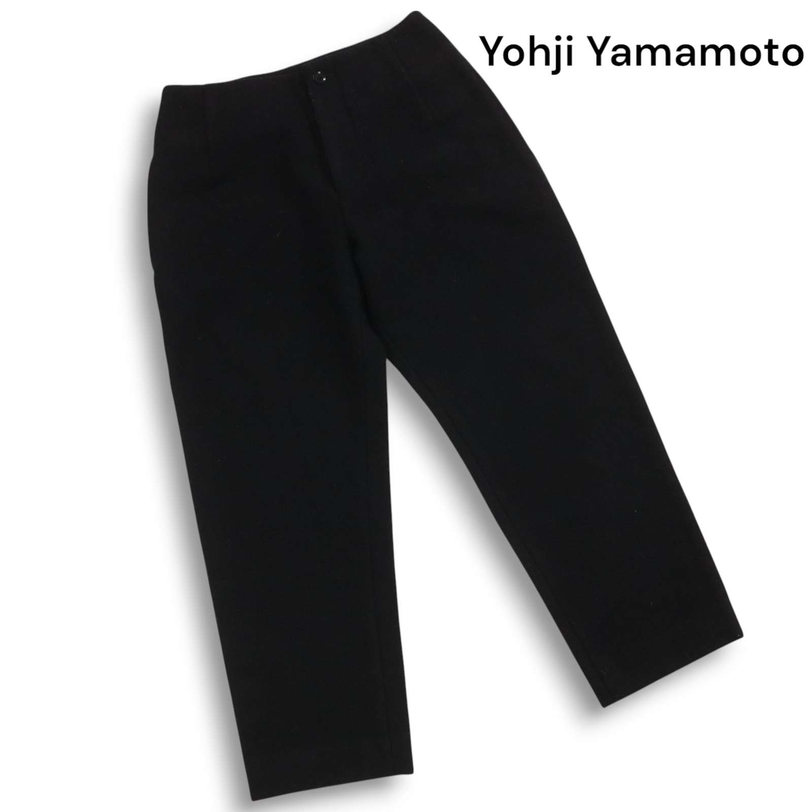 Yohji Yamamoto ヨウジヤマモト 秋冬★ ウール テーパード アンクル パンツ スラックス Sz.1 レディース 黒 日本製