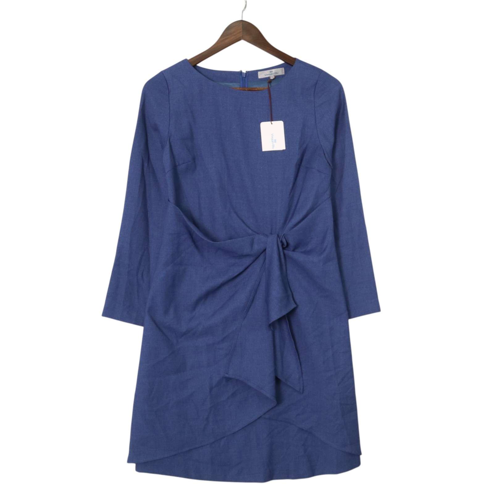 【新品 未使用】 Viaggio Blu ビアッジョブルー 通年★ フロントタイ ウエストリボン ワンピース Sz.1 レディース